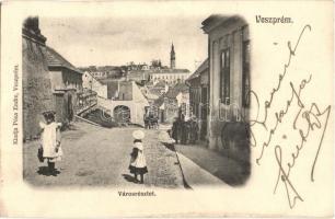 1904 Veszprém, Városrészlet, utcarészlet, kiadja Pósa Endre