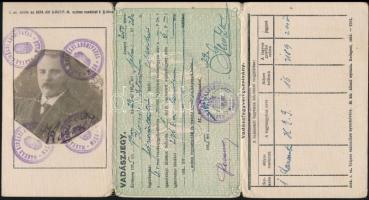 1935 Fényképes vadászjegy / Hunter licence