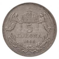 1906KB 5K Ag "Ferenc József" T:2- ph. / Hungary 1906KB 5 Korona Ag "Franz Joseph I&qu...