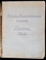 A 38. számú "Honvéd" cserkész csapat II. rajának naplója. 1929-1930. Benne számos bejegyzé...