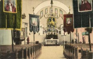 Mogyoród, Római katolikus templom belső. Vakok Újpesti Magyar királyi dohány és szivarnagyáruda kiadása