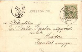 1903 Annavölgy, Vendéglő, étterem, patak korlát (EK)