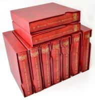 Magyar Történelmi Archívum sorozat, 9 db. Kiadói aranyozott műbőr-mappában, kiadói tokban, a mappákb...