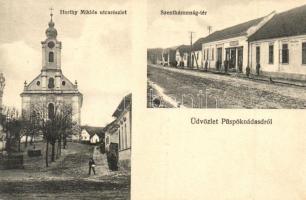 Püspöknádasd (Mecseknádasd), Horthy Miklós utca, templom, Szentháromság tér, üzlet. Gebhardt Ferenc kiadása