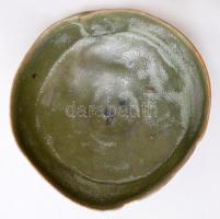 Gorka Lívia (1925-2011): Amorf tálka, mázas kerámia, jelzett, hibátlan, d: 11,5 cm, m: 5,5 cm
