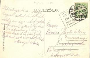 Bezenye, Pallesdorf; Fő utca, gyerekek, templom. Kiadja Nozdroviczky Mária + 1909 Bezenye postai ügy...