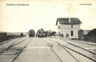 1921 Romhány, Vasútállomás, gőzmozdony