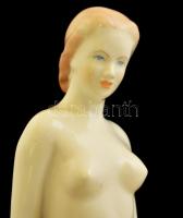 Aquincumi ülő akt, kézzel festett, jelzett, apró kopásokkal, m: 22 cm