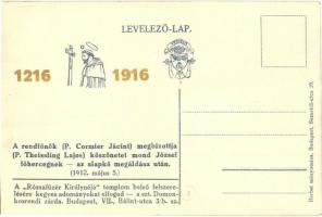 1912 Budapest XIV. Rózsafüzér királynéja domonkos templom építése, a rendfőnök (P. Cornier Jácint) m...