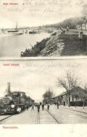 1911 Szentendre, Hajó- és vasútállomás, gőzmozdony és gőzhajó (EK)