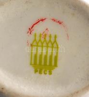 2 db Zsolnay tejszínes kiöntő, kézzel festett, jelzett, apró kopásokkal, 7×4×4 cm