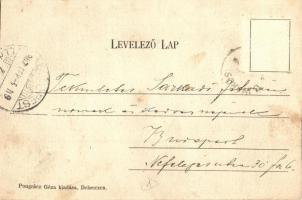 1907 Hortobágy, jelenet a csárda előtt. Kiadja Pongrácz Géza (fa)