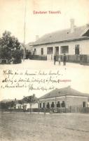 1912 Tác, utca módos parasztházzal, községháza (EK)