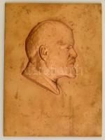J. F, Rogge 1959: Lenin. Bronz kisplasztika. Jelzett. / Bronze plastique signed. 22x30 cm