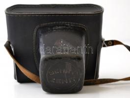 Zenit-E fényképezőgép, Helios-44 2/58 objektívvel, eredeti bőr tokjában, működőképes állapotban. /Vi...