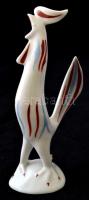 Hollóházi porcelán kakas, kézzel festett, jelzett, hibátlan, h: 14,5 cm