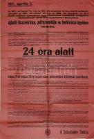 1917 I. Világháborús hirdetmény felhívás alkalmatlanok pótszemléjére 60x90cm