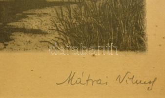 Mátrai Vilmos (1877-1961): Táj. Rézkarc, papír. Jelzett. Üvegezett keretben. 25x33 cm