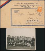 1939 A Széchenyi Juventus Footbal Club "Svábhegyi Polgárok" Takarékasztaltársasága által rendezett sportbál meghívója, annak programjával és a focicsapat fényképével