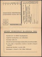 1936 "Faluban, városban, minden házban telefon" - két levelezőlapra bontható reklám, szép ...
