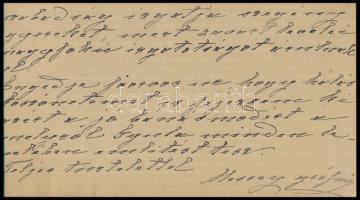 1914 Bp., Messey grófnő kétoldalas kézzel írt köszönőlevele