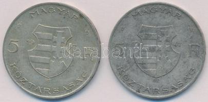 1947. 5Ft Ag "Kossuth" (2x) T:2-,3 patina