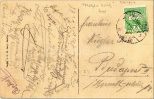 Zimony, Zemun, Semlin; rakpart, "Mátyás király" oldalkerekes személyszállító gőzhajó / qua...