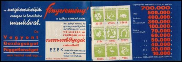 cca 1925 Szűcs Pál Bankház kihajtható prospektusa osztálysorsjáték húzásról, szerencsebélyegekkel, k...