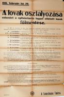 1916 I. Világháborús hirdetmény lovak összeírásáró 60x90cm