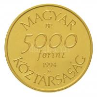 1994. 5000Ft Au "Veszélyeztetett állatvilág - Túzok (7,78g/0.584) T:1 (eredetileg PP) / Hungary...