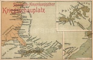 Spanisch-Amerikanischer Kriegsschauplatz / Spanish-American theater of war, map