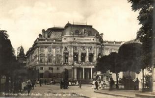 Pozsony, Pressburg, Bratislava; Mestské divadlo / Stadttheater / Városi színház / theater (ragasztónyom / glue marks)