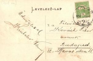 1908 Cegléd, Izraelita templom, zsinagóga. Kiadja Nagy Elek