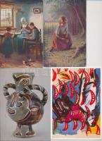 Közel 100 művészeti képeslap közte néhány régi, érdekes anyag