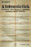 1917 I. világháborús behívási hirdetmény 60x90 cm