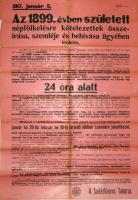 1917 I. világháborús behívási hirdetmény 60x90 cm