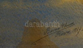 Barna Ilona (1897-1974): Riva 1927. Akvarell, papír, jelzett, 41×24 cm