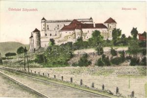 Zólyom, Zvolen; Vár, vasúti sínek / Zvolensky Zámok / castle, railway tracks