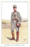 Honvédtüzér nyári menetöltözetben 1914-ben. Honvédség Története 1868-1918 / Hungarian military officer s: Garay
