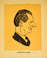 cca 1940 Kner-karikatúrák, h. n., é. n., különféle ismert személyek karikatúrái: Botyánszky János (1...