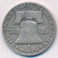 Amerikai Egyesült Államok 1960D 1/2$ Ag "Franklin" T:2- USA 1960D 1/2 Dollar Ag "Fran...