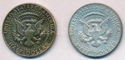 Amerikai Egyesült Államok 1966-1967. 1/2$ Ag "Kennedy" (2x) az 1966-os aranyozott T:2 
US...