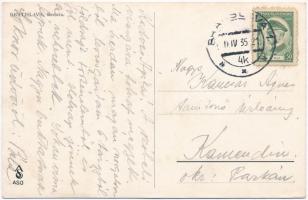 Pozsony, Pressburg, Bratislava; rakpart gőzhajóval / quay, steamship (ázott sarok / wet corner)