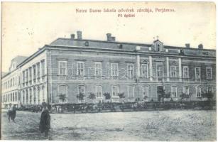 1912 Perjámos, Periam; Notre Dame Iskola nővérek zárdája, fő épület / nunnery