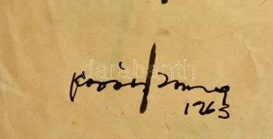 Kovács és Z jelzéssel: 2 db grafika  (tus, ceruza), szakadásokkal, hajtott, 17×20 cm, 29×20 cm