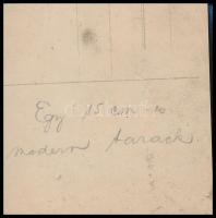 cca 1915 Egy 15 cm-es tarack, hátoldalon feliratozott fotó, 8×8 cm