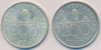 1993. 200Ft Ag "MNB" (2x) T:2