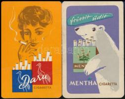 1962 2 db cigaretta reklámos kártyanaptár: Mentha, Daru