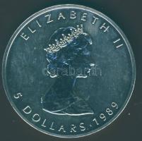 Kanada 1989. 5$ Ag (1oz) "Juharlevél" T:BU