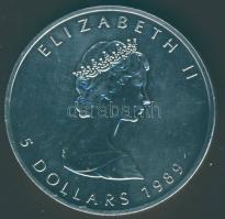 Kanada 1989. 5$ Ag (1oz) "Juharlevél" T:BU